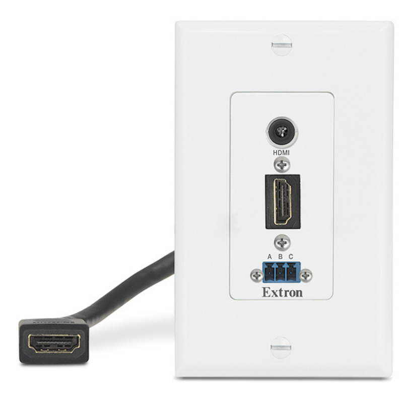 Extron HDMI and Stereo Audio Pass-Through Wallplate  White