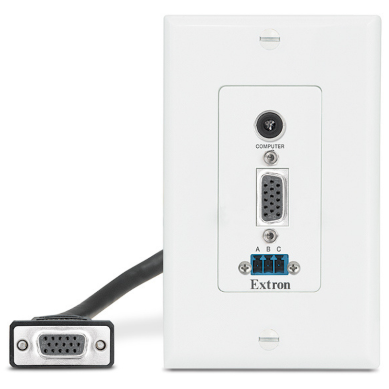 Extron VGA and Stereo Audio Pass-Through Wallplate  White