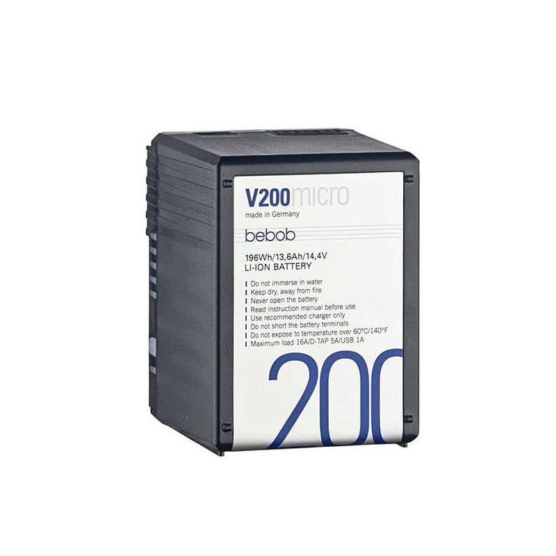 Bebob Batterie V-Mount V200 Micro 14,4 V / 13,6 Ah/ 196 Wh