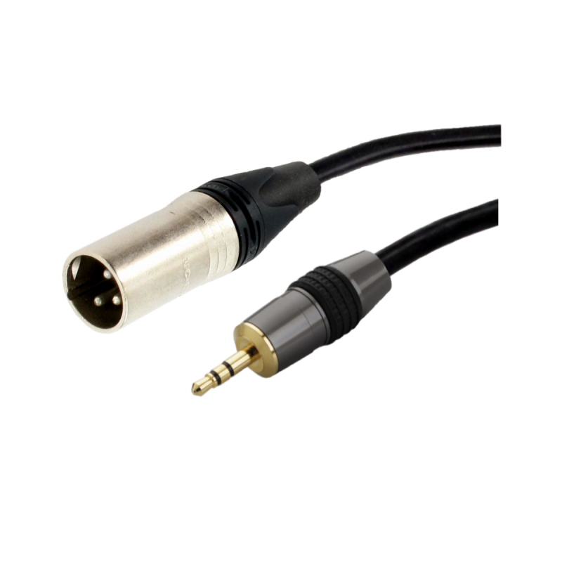 Cordon audio XLR 3b mâle /Jack 3.5 stéréo mâle 3 mètres