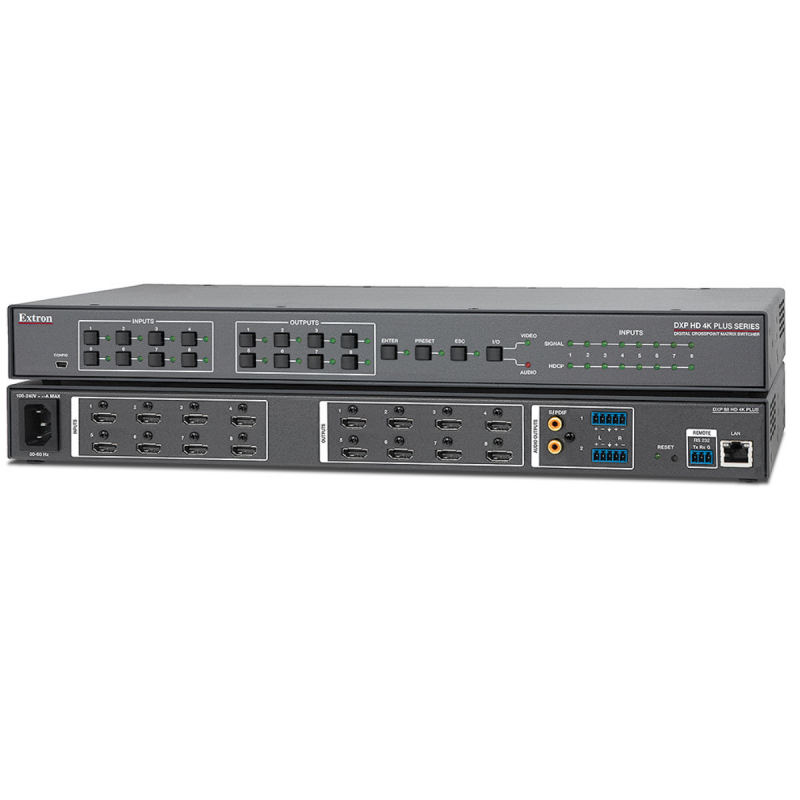 Extron DXP 88 HD 4K PLUS HDMI 4K/60 8x8 avec 2 sorties audio