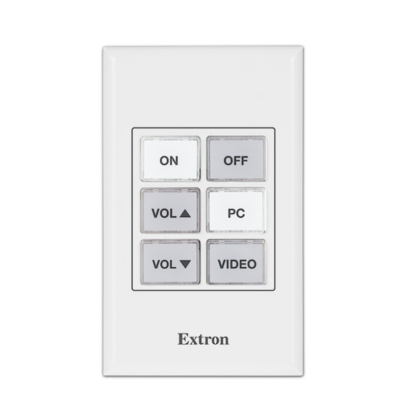 Extron eBUS Button Panel with 6 Buttons - US Single-Gang