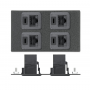 Extron Triple Space AAP - Black Four RJ-45 F to F Barrels - CAT 5e