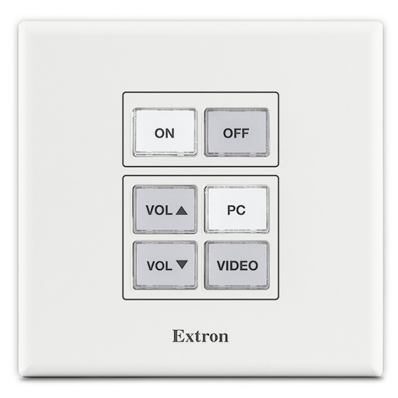 Extron Network Button Panel with 6 Buttons - US 2-Gang