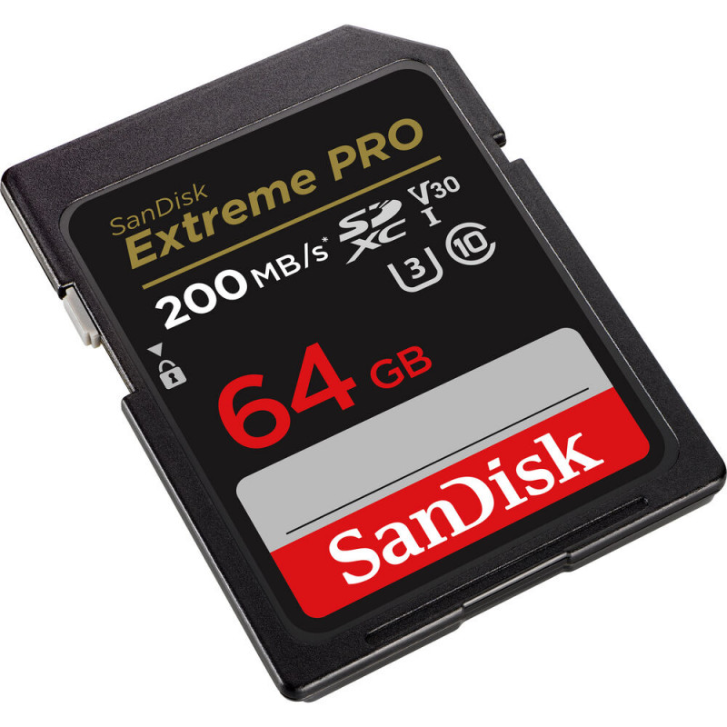 Sandisk Carte SDXC Extreme Pro 64GB 200/90 mb/s - V30 - Rescue P
