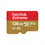 Sandisk MicroSDXC Extreme 128GB (R170MB/s) + Adapter, + 1 year Rescue