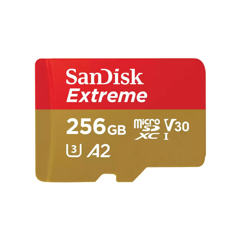 Sandisk MicroSDXC Extreme 256GB (R170MB/s) + Adapter, + 1 year Rescue