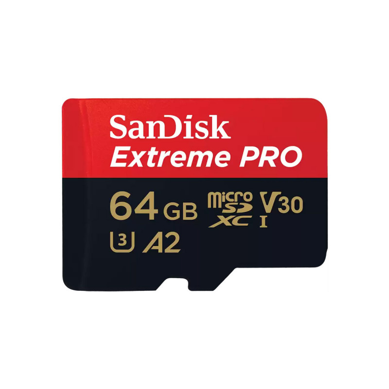 Sandisk Carte MicroSDXC Extreme PRO 64GB 200/90 mb/s - A2 - V30 + AD