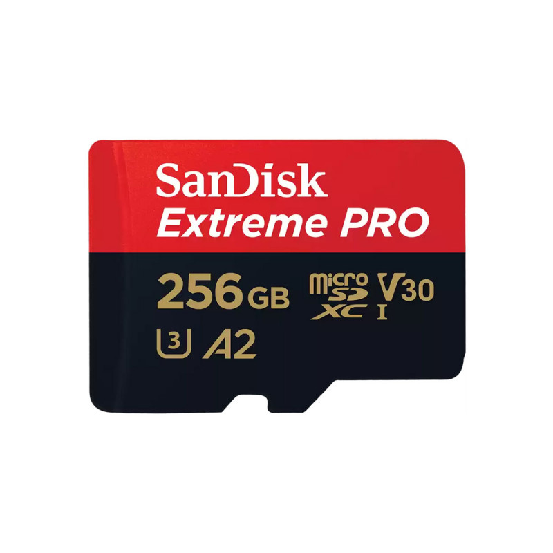 Sandisk Carte MicroSDXC Extreme PRO 256GB 200/140 mb/s - A2 - V3 + AD