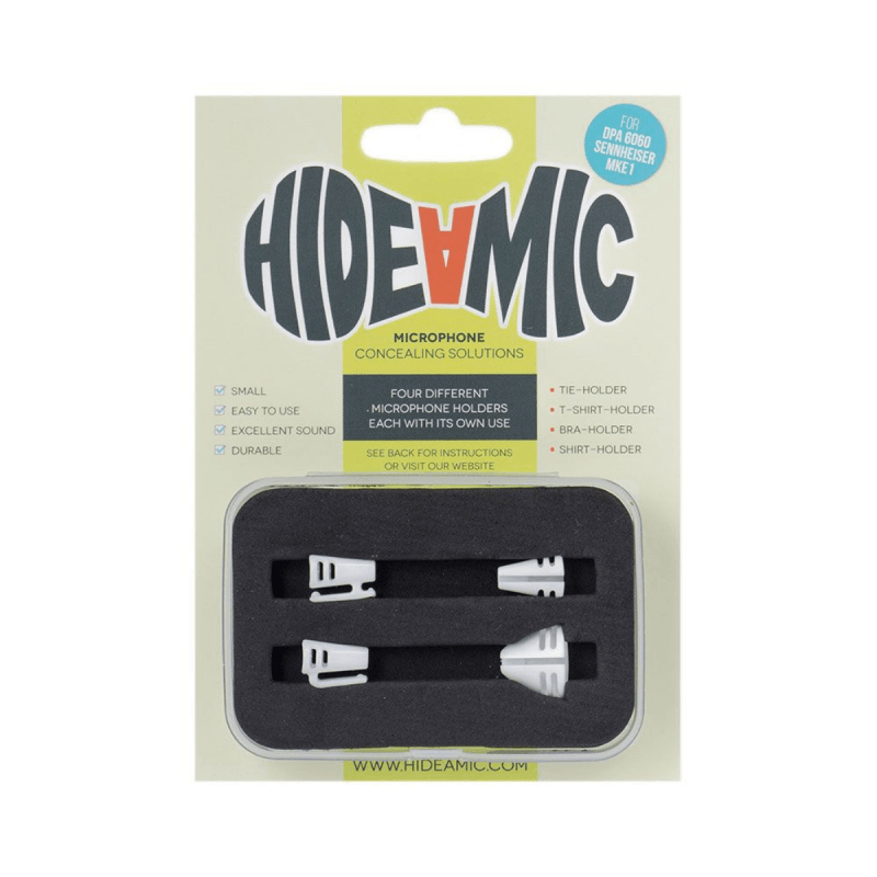 Hide a mic support cravate blanc DPA 6060 & Sennheiser MKE1