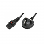 Neklan IEC Lock - Cordon secteur 2P T UK / C13 - 1m Noir