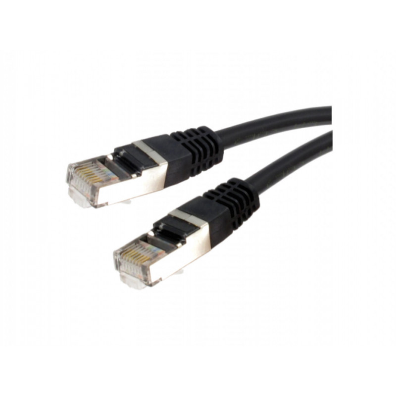 Cordon RJ45 blindé CAT 6 Mâle / Mâle 20 Mètres Noir