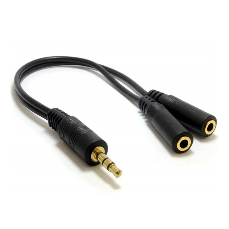 NEKLAN Cordon audio Y 2× Jack 3,5 mm F vers Jack 3,5 mm M – 0,3 m