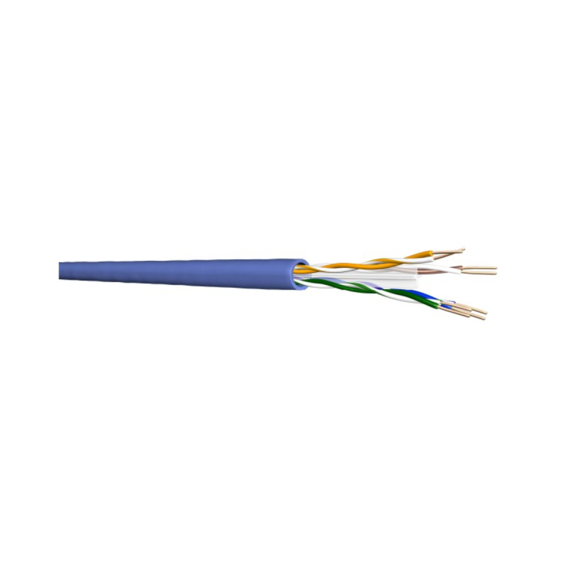 DRAKA - Câble monobrin - Cat6 U/UTP - 4paires LS0H - Bleu - 305m