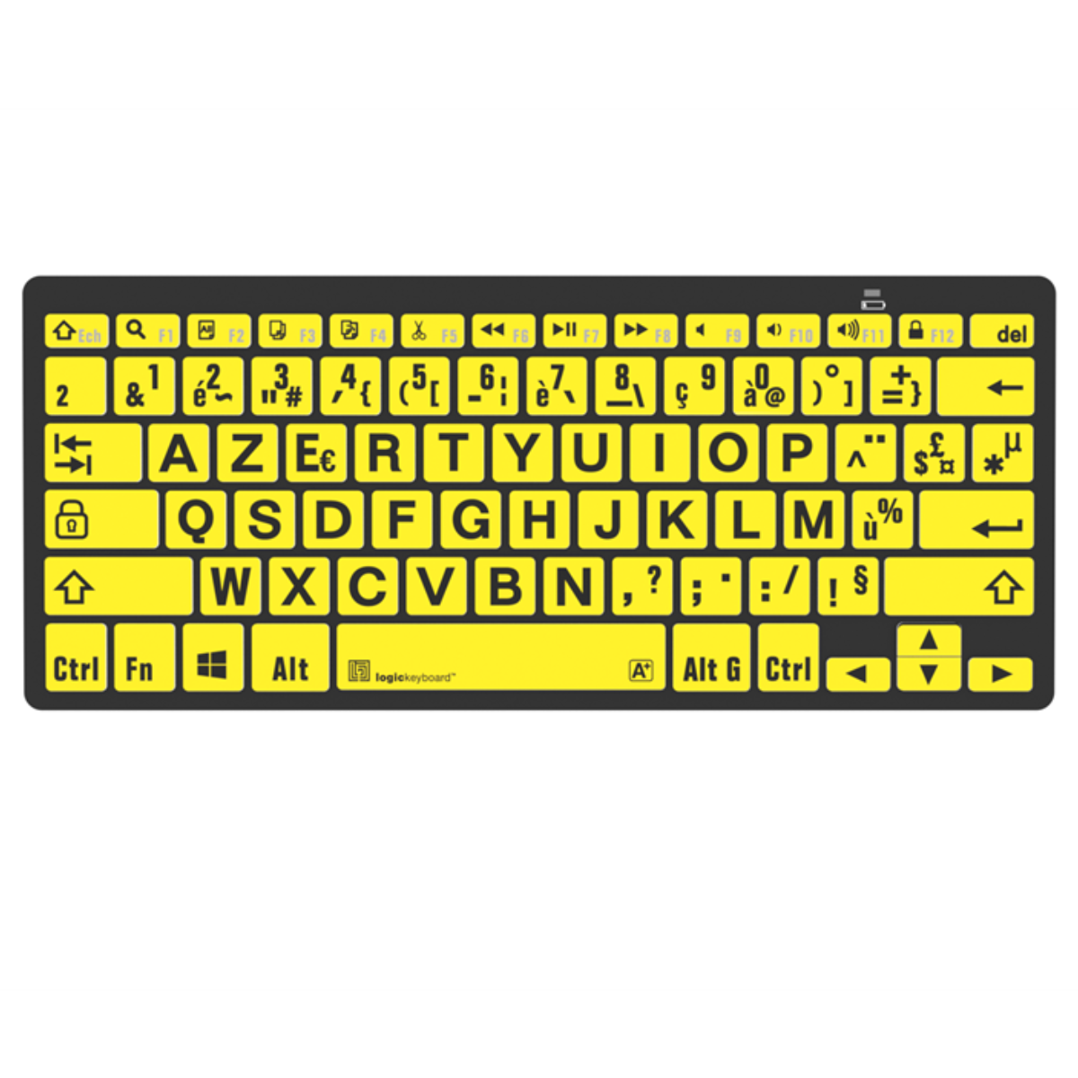 Mini clavier bluetooth à grands caractères Logic Keyboard (noir
