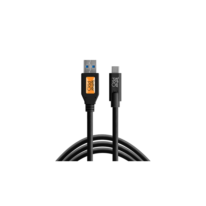 TetherPro Cordon USB 3.0 vers USB-C, 15'  4.6 mètre , noir
