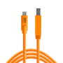 TetherPro USB-C to 3.0 Male B, 15' (4.6m), High-Visibility Orange