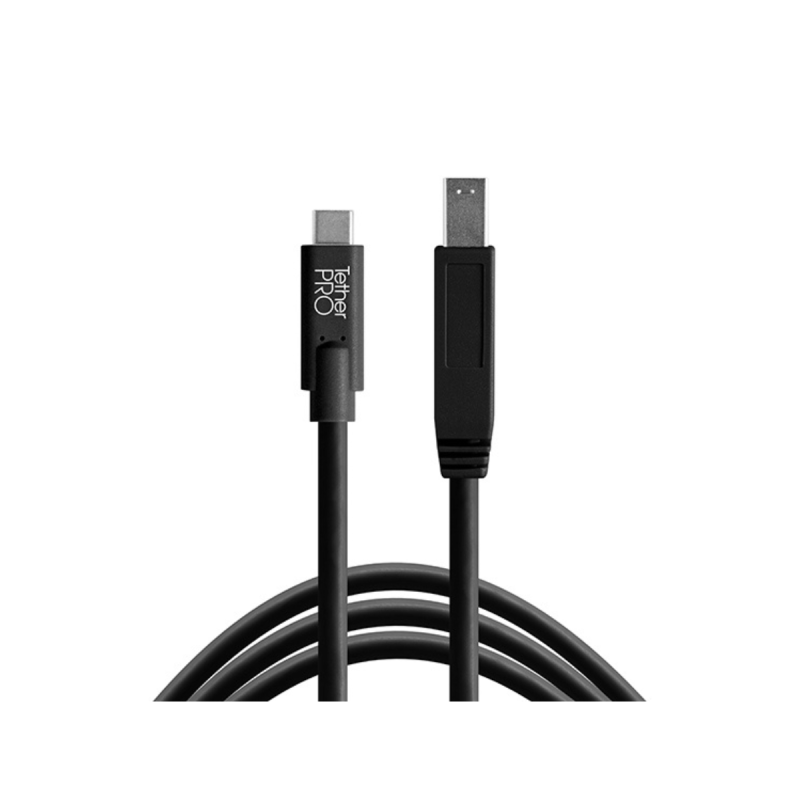 TetherPro USB-C to 3.0 Male B, 15' (4.6m), Black