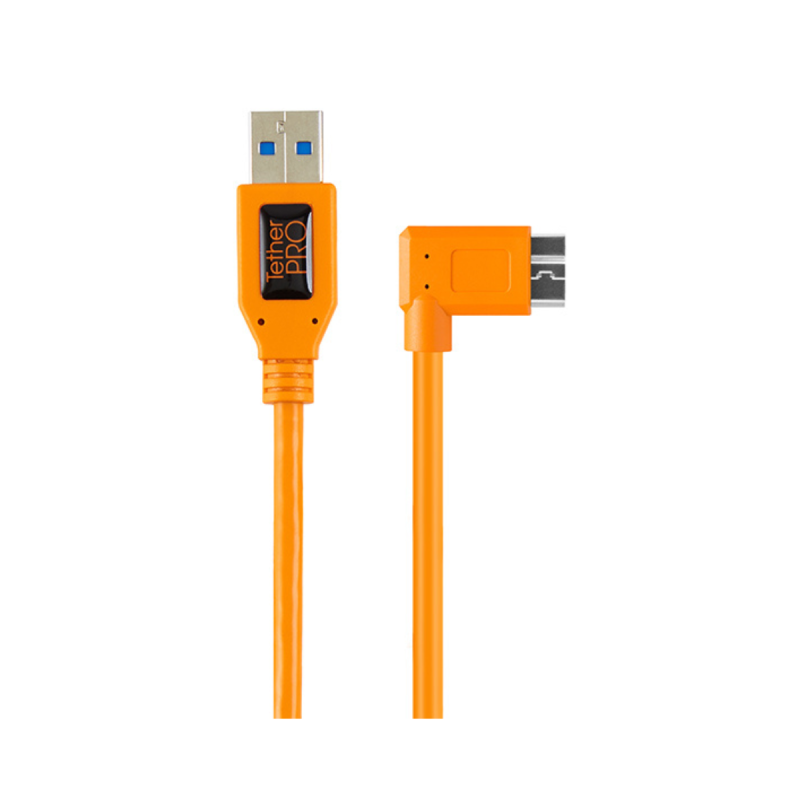 TetherPro USB 3.0 to USB 3.0 Micro-B Right Angle Adapter Pigtail 50cm