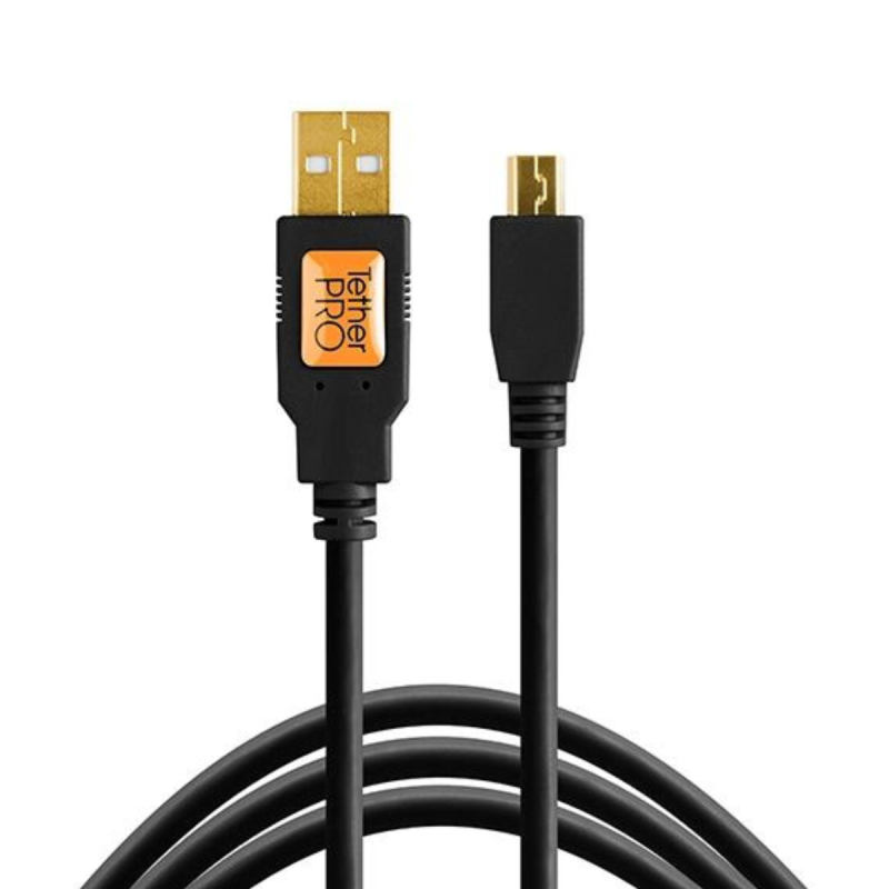 TetherPro USB 2.0 to Mini-B 5-Pin, 15' (4.6m), Black