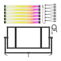 Quasar Ossium frame c/w 6x 4’ Double Rainbow (EU power cable)