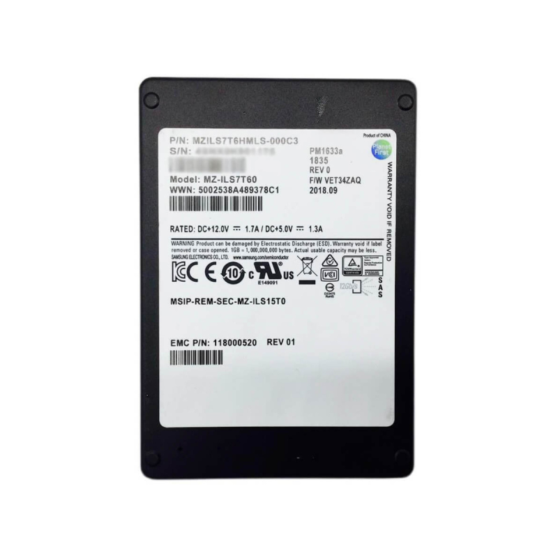 Samsung SSD Semiconductors Pm1653 - 2,5\ 7.68Tb - Sas 24Gbps - 1 Dwpd