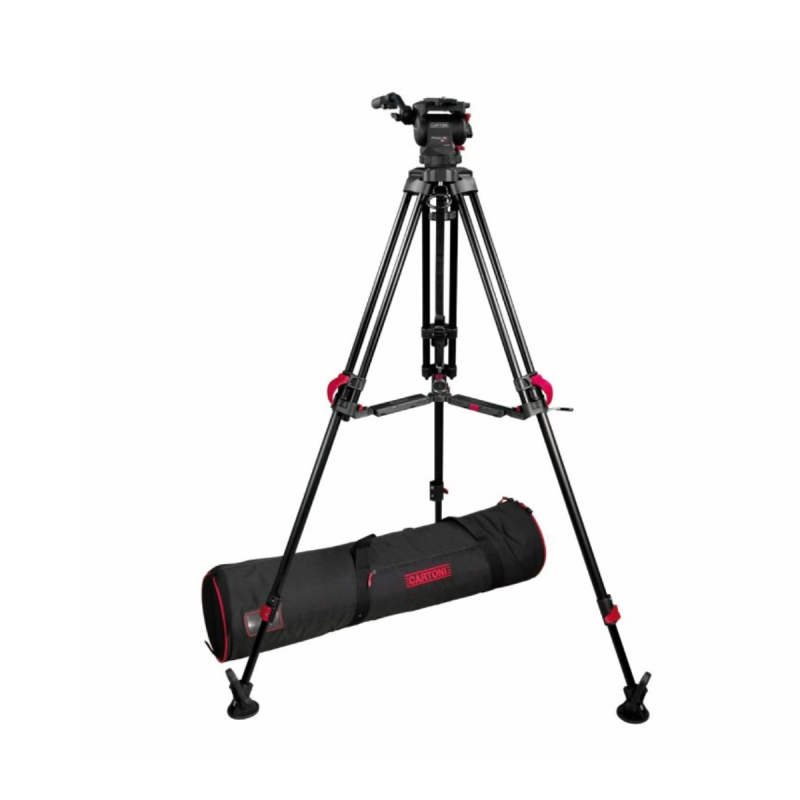 Cartoni Trépied FOCUS 8 double extension Red Lock aluminium avec sac