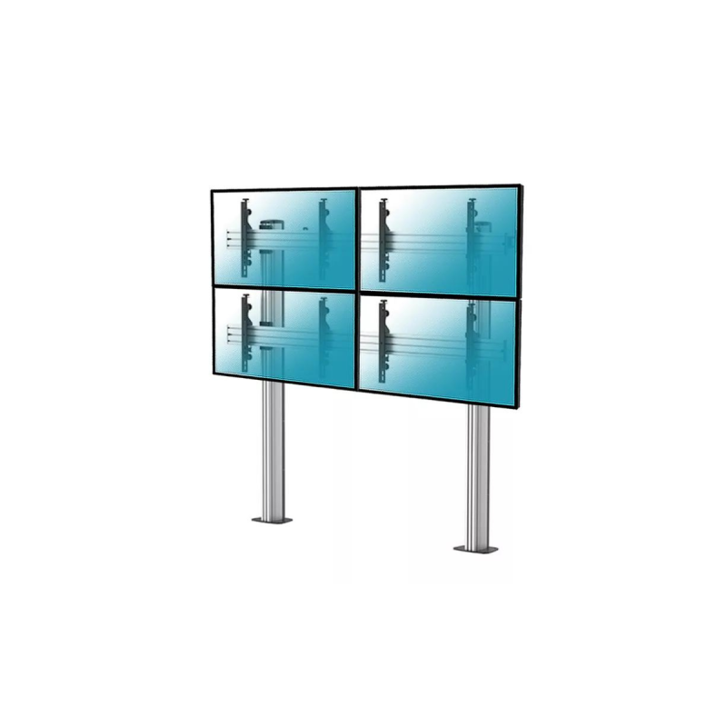 Kimex Support sur pieds mur images 4 écrans TV 45-55" H175cm à poser