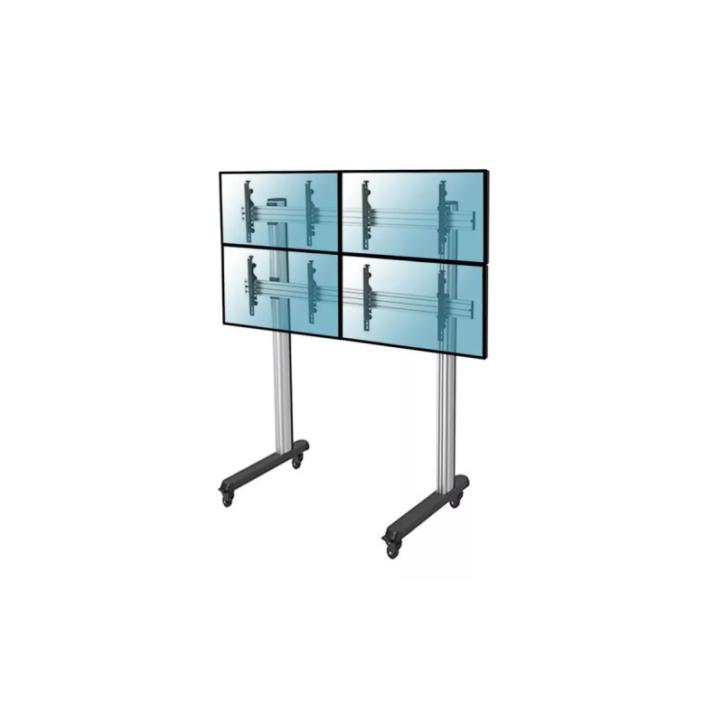 Kimex Support sur pieds mur images 4 écrans TV 45-55" H240cm roulette