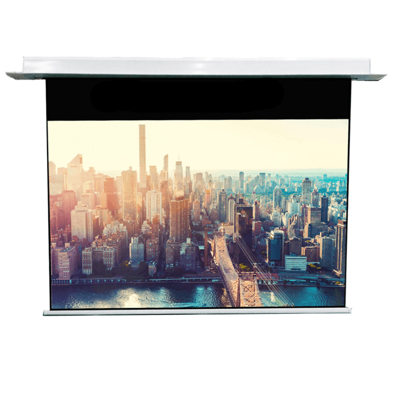 Kimex Ecran de projection motorisé encastrable 2,20x1,38m 16:10 Wi-Fi