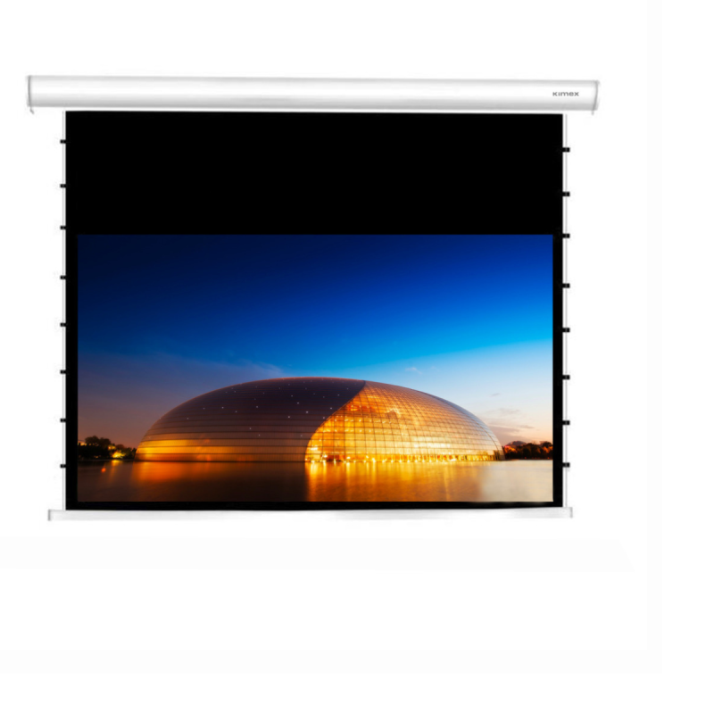 Kimex Ecran de projection motorisé 2,20x1,24m 16:9 Wi-Fi Carter blanc