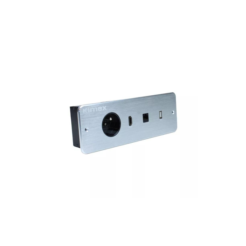 Kimex Prise de bureau encastrable Premium RJ45 USB HDMI 220v gris
