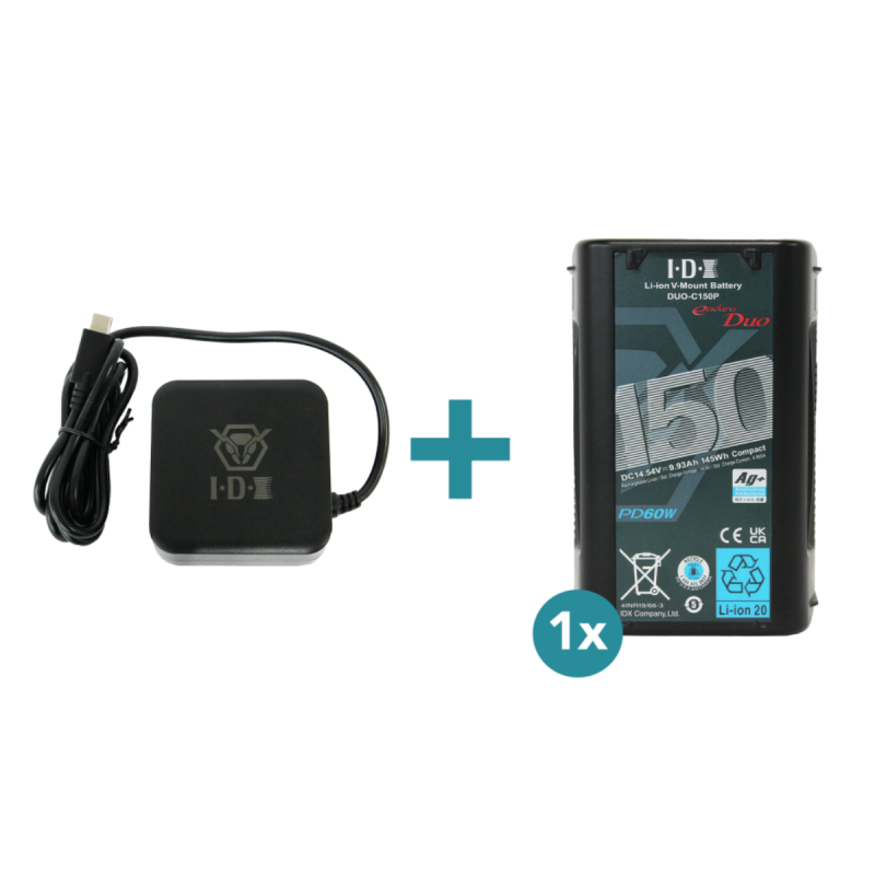 IDX Kit composé de 1 batterie DUO-C150P + 1 chargeur USB UC-PD1