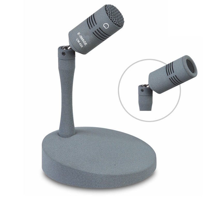 E-Image CM-420 Microphone pro avec câble de 3m et bonette grise