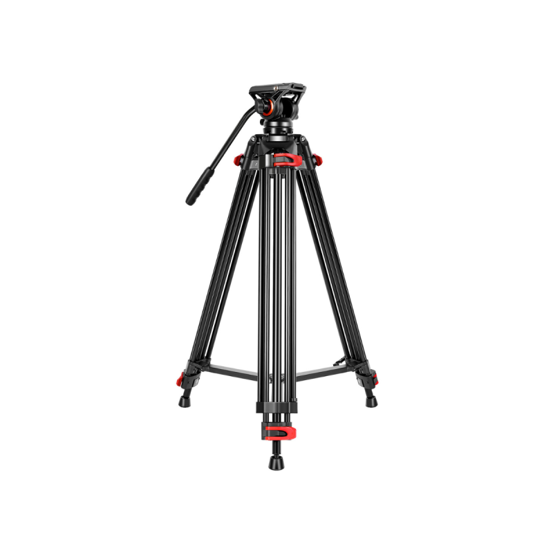 GVM JJL-JY Trépied vidéo tête fluide 89 à 186cm 6Kg max. avec housse