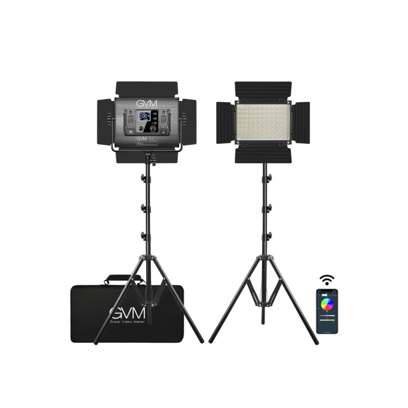 GVM Kit de 2 Panneaux LED Bicolores RGB GVM-1000D