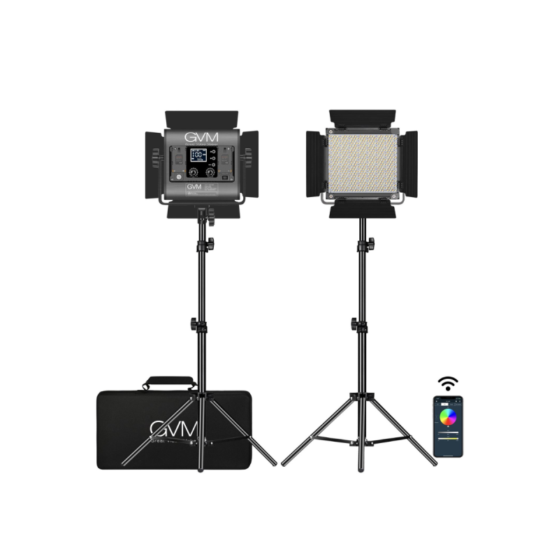 GVM GVM-850D Kit de 2 Panneaux LED RGB 3200K à 5600K
