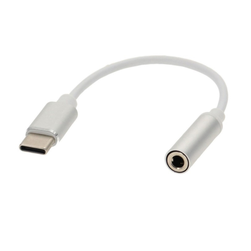 Adaptateur USB C M vers Jack 3.5MM F blanc 8.5cm