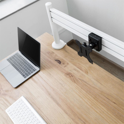 Kimex Kit rail de fixation Slatwall+2 pieds de table+Support écran PC