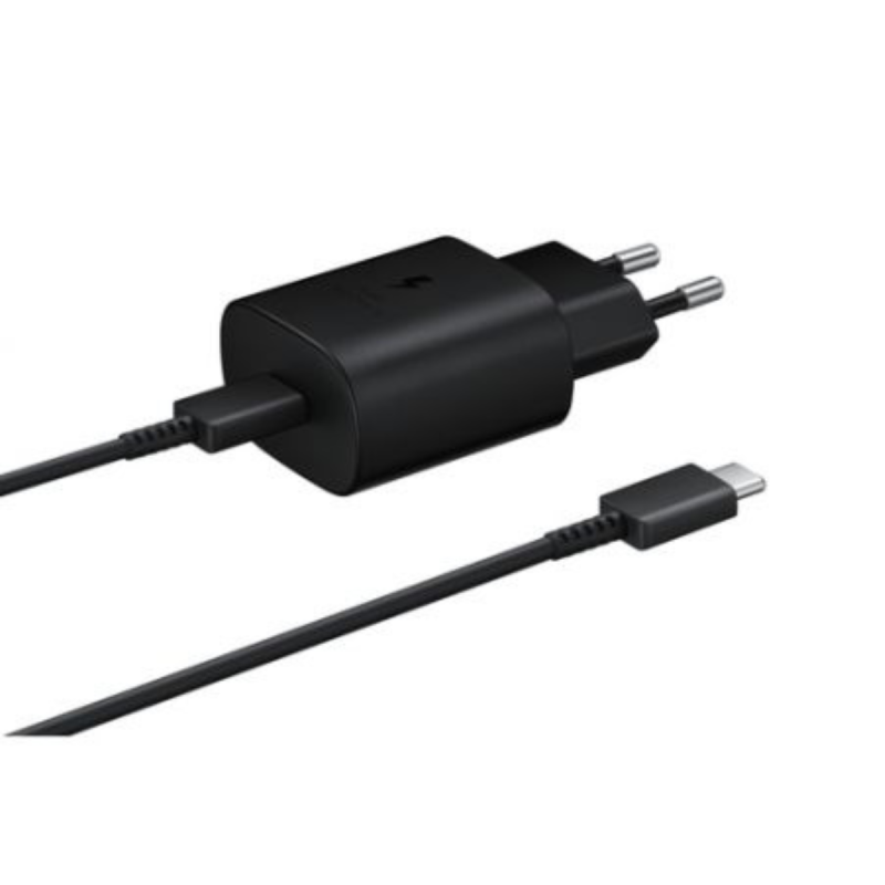 Samsung Chargeur rapide 25W USB Type-C to Type-C 1m Noir avec cable