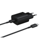 Samsung Chargeur Secteur 15W USB C (avec câble) Coloris Noir