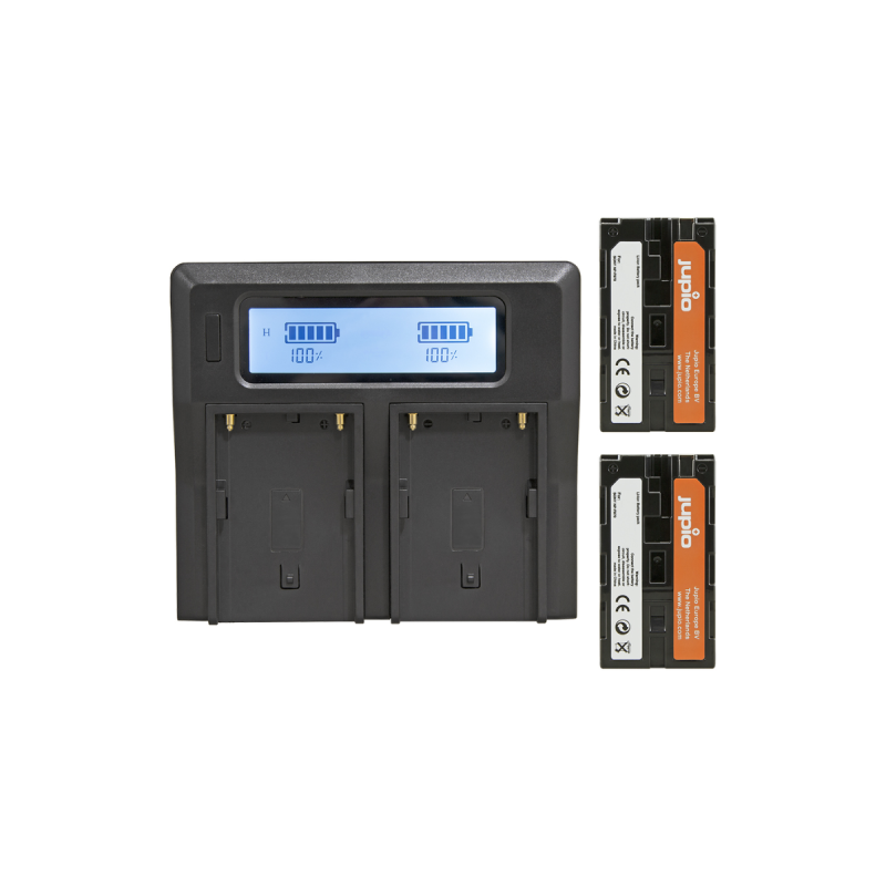 Jupio PowerLED batteriepack F970 - 2x batterie (6000mah)+Duo chargeur