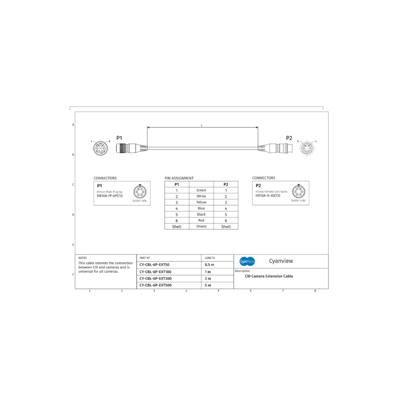 Cyanview Câble extension 3 m compatible avec tout adaptateurs CI0
