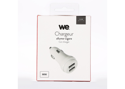 WE - Chargeur allume-cigare 1 USB - Noir