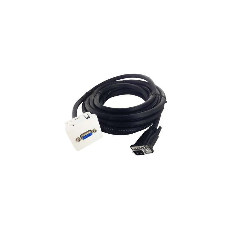 Neklan Plastron 45x45 HD15 F vers câble HD15 M - AWG28 - 5 m