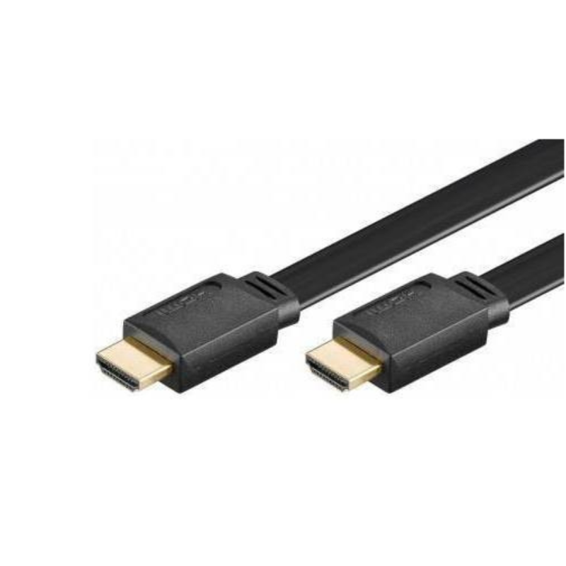 Neklan Cordon HDMI Plat 1.4 Contact Or M / M AWG26 Noir 15 m