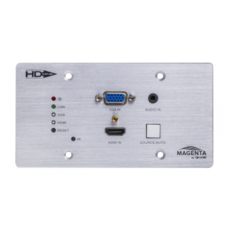 TVONE Plaque Murale HDBT entrée VGA HDMI 1.4, 4K à to 40m, HD 70m