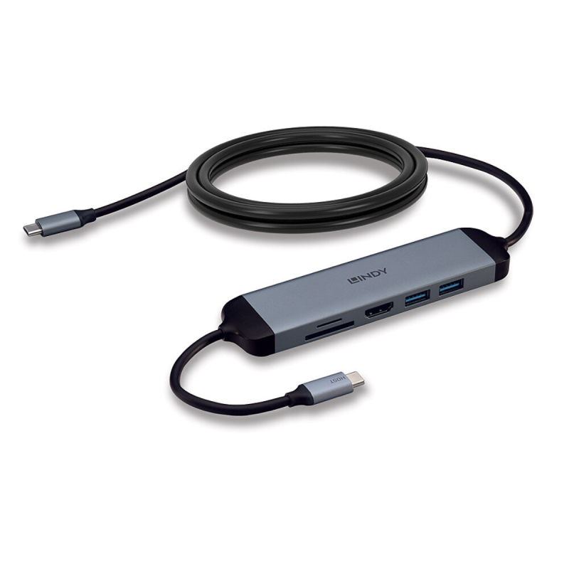 Lindy Micro Dock USB 3.2 Type C avec câble de charge USB PD de 1.4m