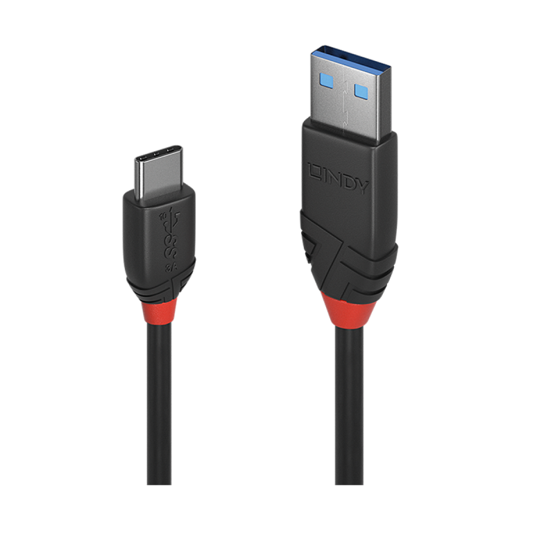 Lindy Câble USB 3.2 Type A vers C, 10Gbit/s,  Black Line, 1.5m