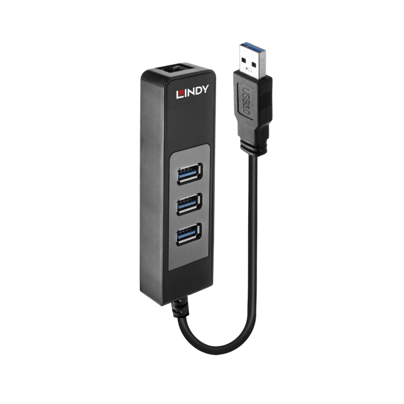 Lindy Convertisseur Hub USB 3.1 type C & Ethernet Gigabit